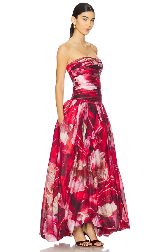 view 2 of 3 VESTIDO LARGO FLORA in Prismatic Floral Red