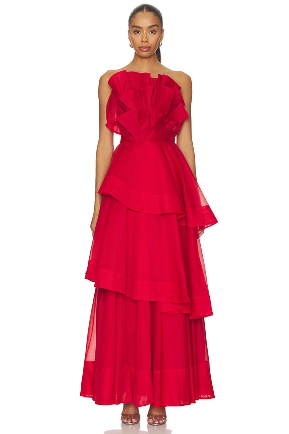view 1 of 3 Selestia Gown in Scarlet Red