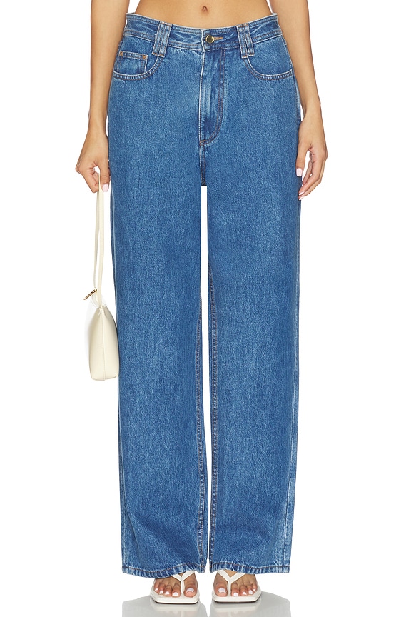 view 1 of 6 Stevie Barrel Ankle Jeans in Mid Wash Blue