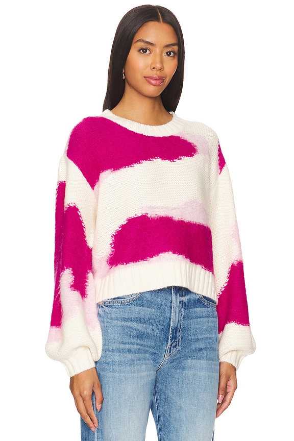 view 2 of 4 Enfold Jacquard Knit Sweater in Eggshell Pink Multi