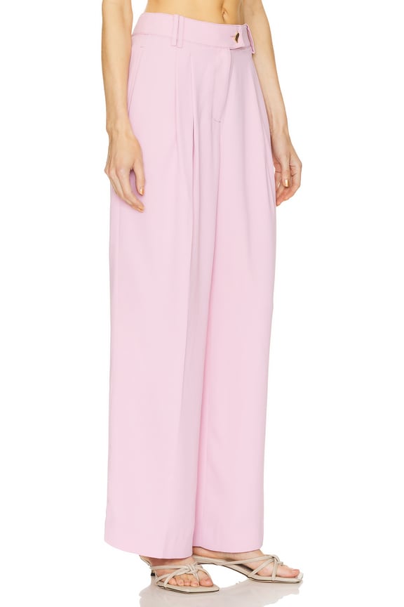 view 2 of 4 Harlem Pleat Front Pant in Chalk Pink