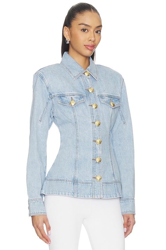 view 2 of 4 Tia Denim Shirt in Light Wash Blue