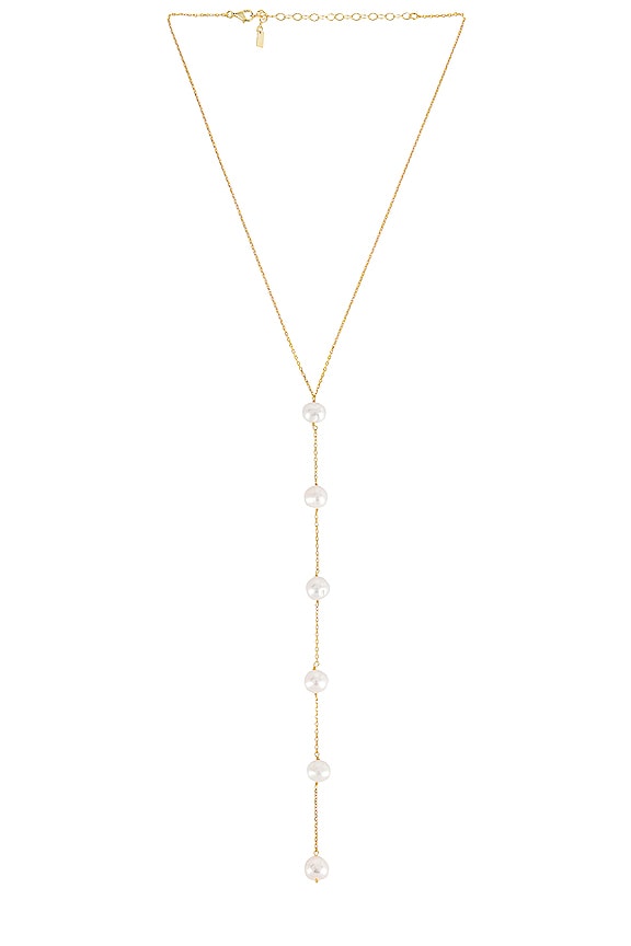 view 1 of 2 Multi Pearl Lariat Necklace in Gold