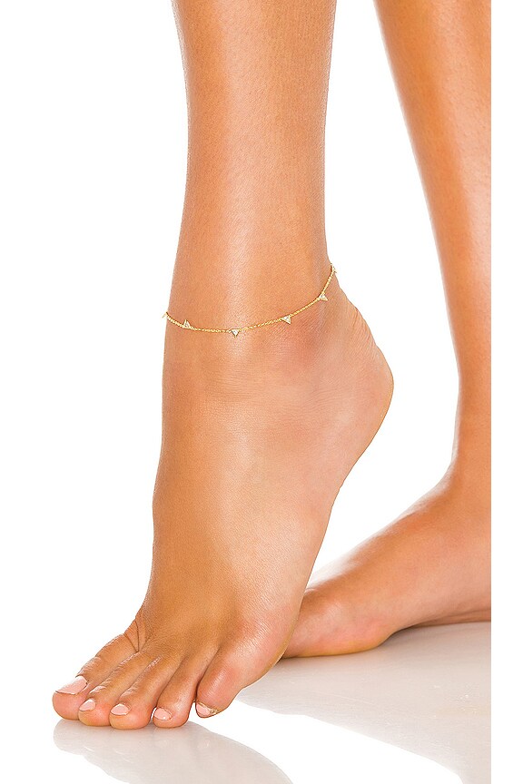 view 1 of 3 CZ Triangle Anklet in Gold