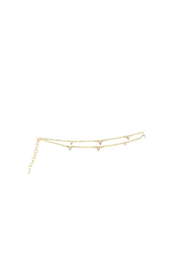 view 2 of 3 CZ Triangle Anklet in Gold