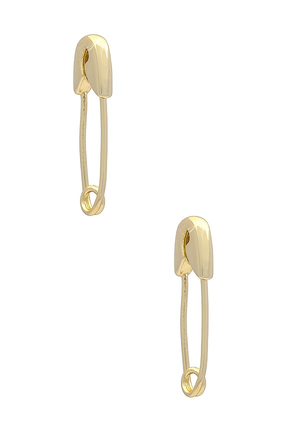 view 1 of 3 Solid Safety Pin Earrings in Gold