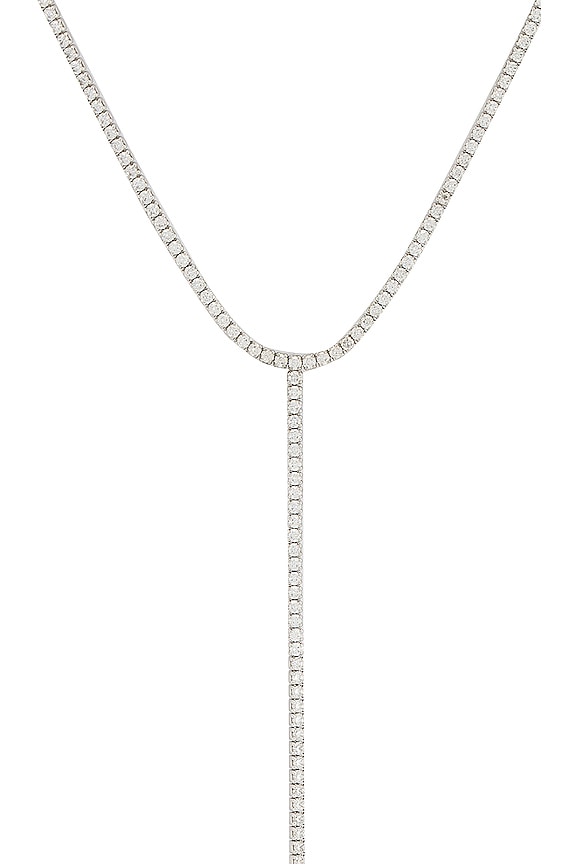 view 2 of 2 Tennis Lariat Necklace in Silver