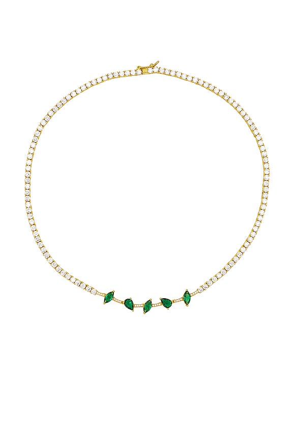 view 1 of 2 Colored Multi Shape Tennis Necklace in Emerald Green