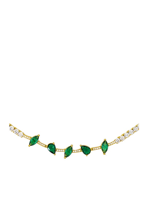view 2 of 2 Colored Multi Shape Tennis Necklace in Emerald Green