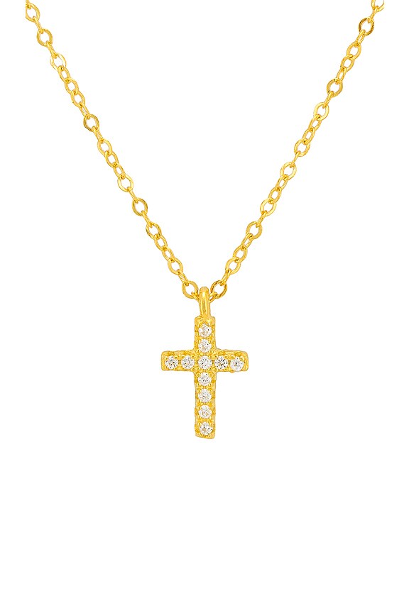 view 2 of 2 Mini Cross Necklace in Gold