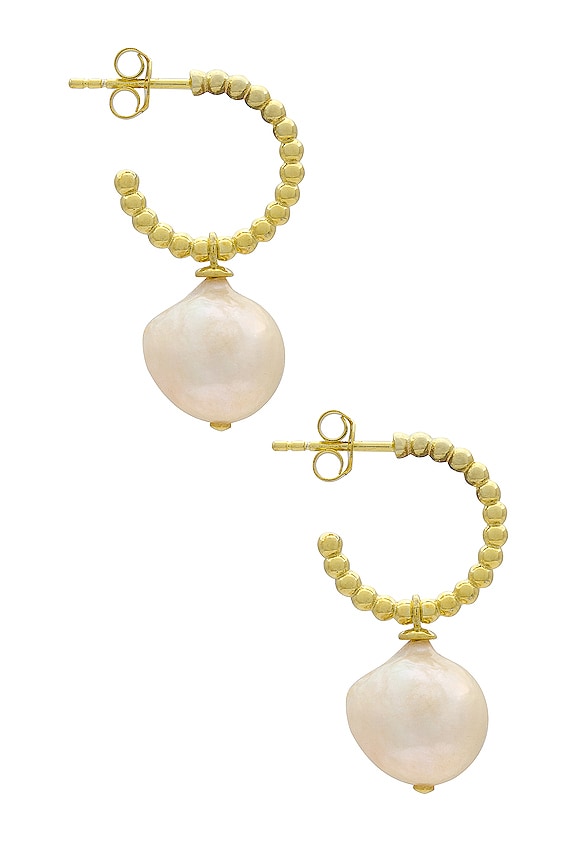 view 2 of 4 ARO COLGANTE CON PERLA in Pearl White