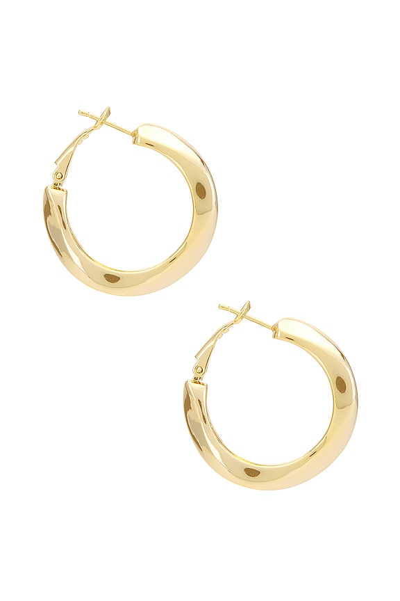view 2 of 3 Wavey Hoops in Gold