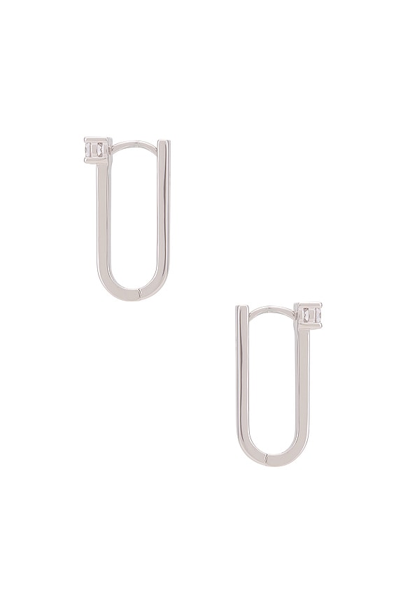 view 2 of 3 ELONGATED OVAL 귀걸이 in Silver