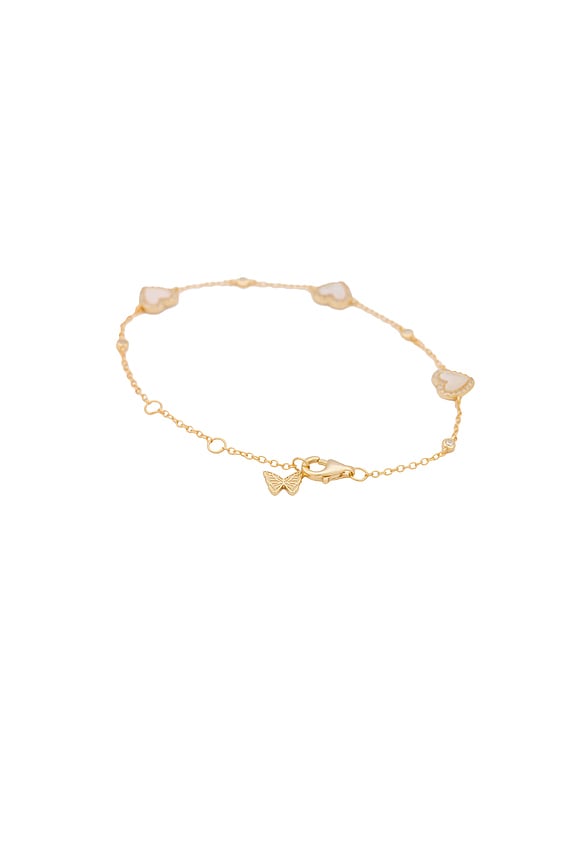 view 2 of 2 Eden Pave Heart Bracelet in Mother Of Pearl