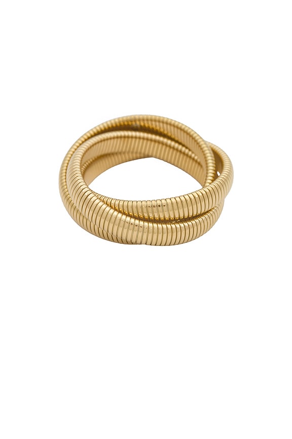 view 2 of 2 Chunky Triple Intertwined Snake Bracelet in Gold