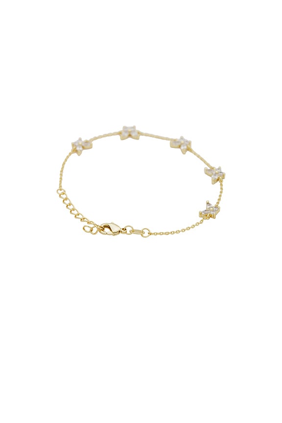 view 2 of 2 CZ MULTI BUTTERFLY 팔찌 in Gold