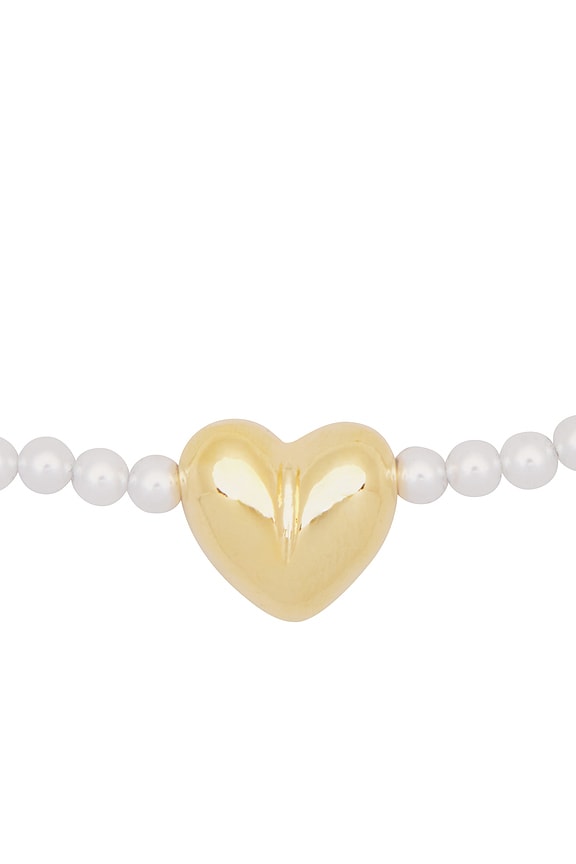 view 2 of 2 Puffy Heart X Pearl Necklace in Gold & Pearl