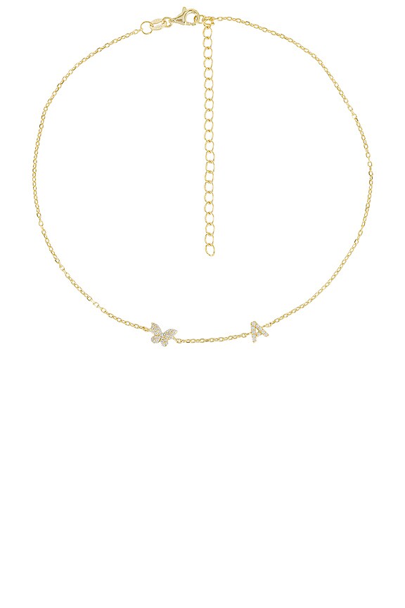 Pave Butterfly Initial Choker