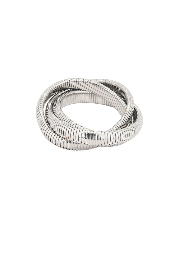 view 2 of 2 Chunky Triple Intertwined Snake Bracelet in Silver