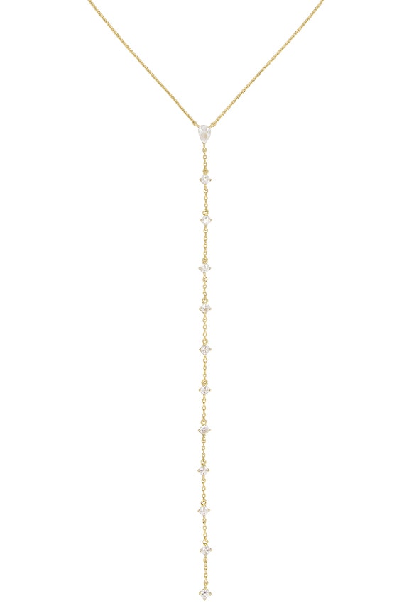 view 2 of 4 Teardrop Drop Lariat Necklace in Gold