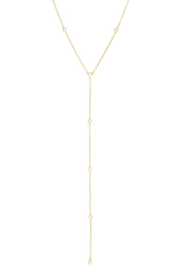 view 2 of 2 Bezel Station Lariat Necklace in Gold