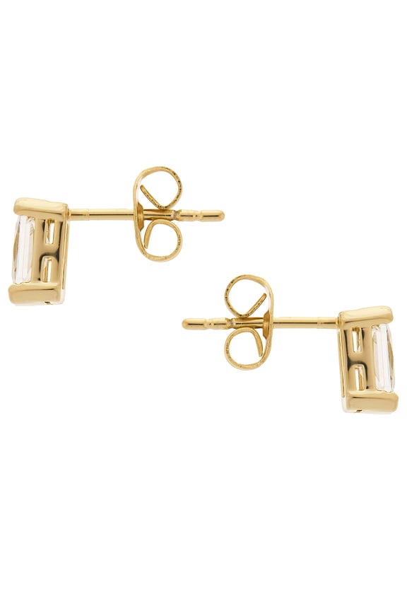 view 2 of 2 PENDIENTE TACHUELA COLORED CZ BAGUETTE in Gold