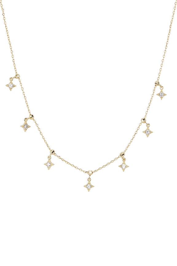 view 2 of 2 Cz Muli Starburst Dangling Necklace in Gold