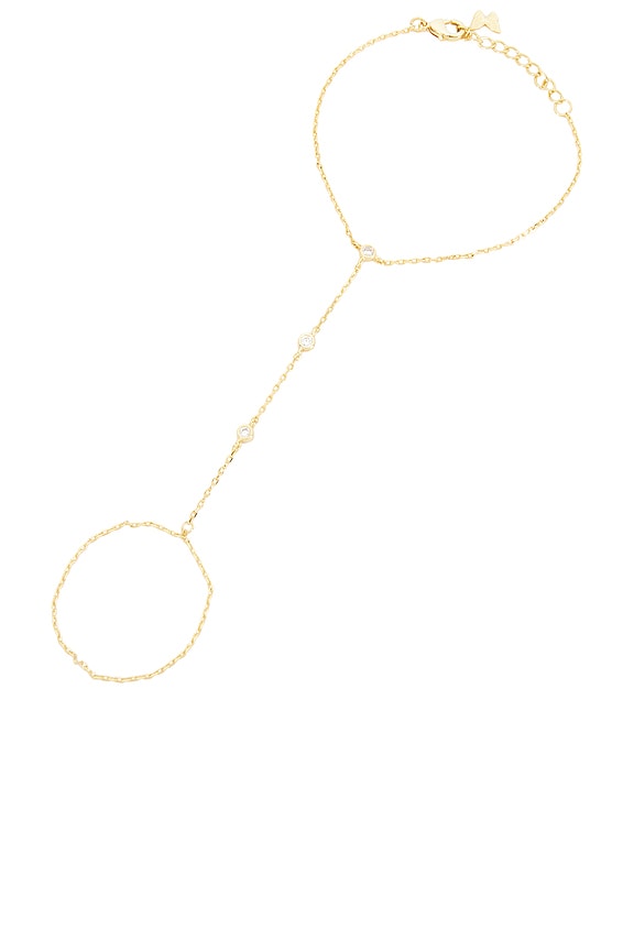 view 1 of 3 Dainty Cz Bezel Hand Chain in Gold