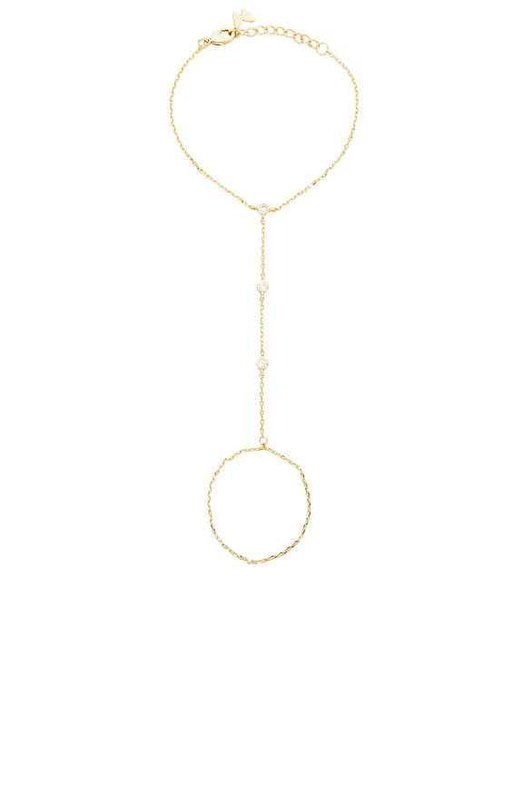 view 2 of 3 Dainty Cz Bezel Hand Chain in Gold