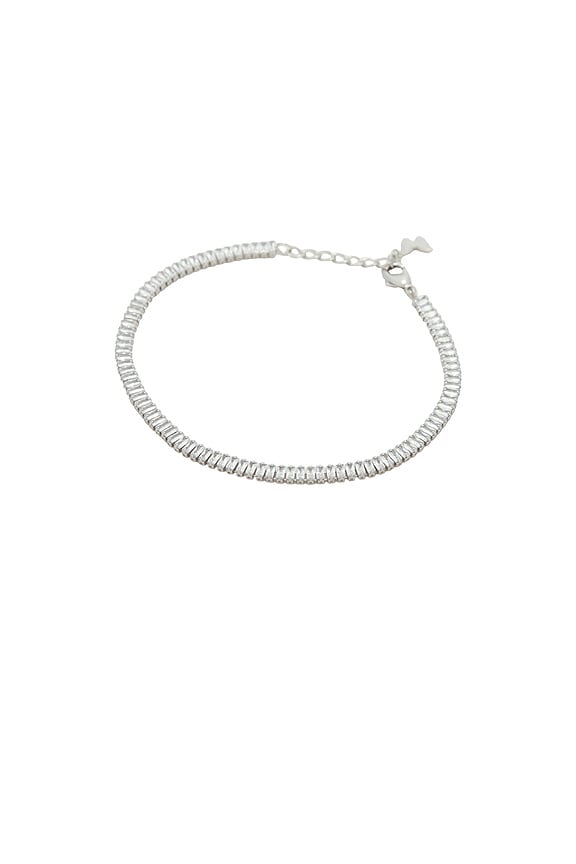 view 1 of 3 Cz Baguette All Around Tennis Bracelet in Silver