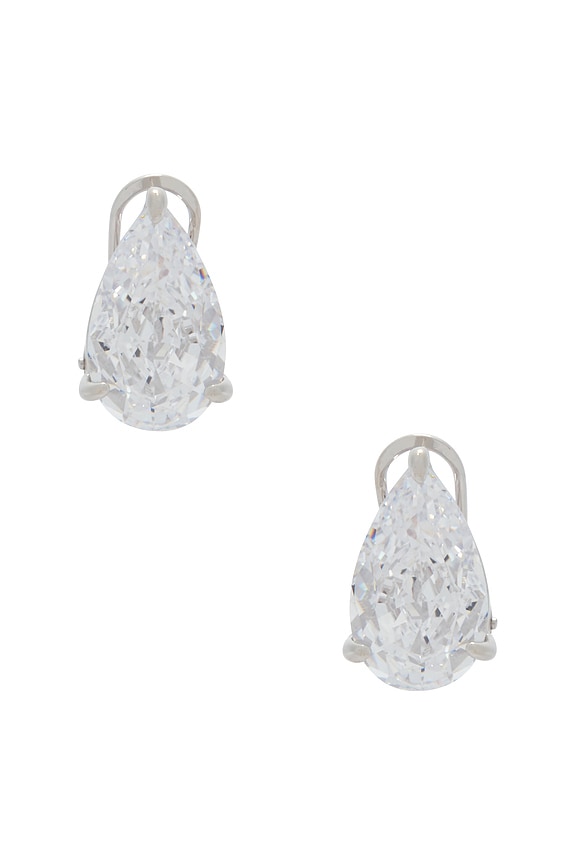 view 1 of 2 Cz Fancy Pear Stud Earring in Silver