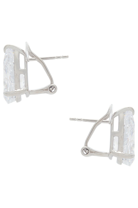 view 2 of 2 Cz Fancy Pear Stud Earring in Silver