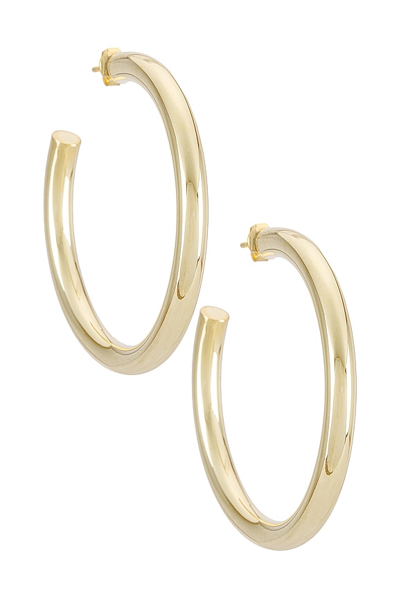 view 1 of 3 Large Hollow Hoop Earrings in Gold