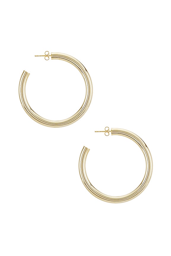 view 2 of 3 Large Hollow Hoop Earrings in Gold
