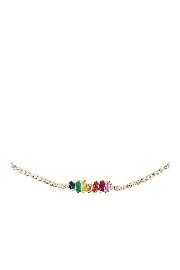 view 2 of 2 Scattered Baguette Tennis Choker in Multi