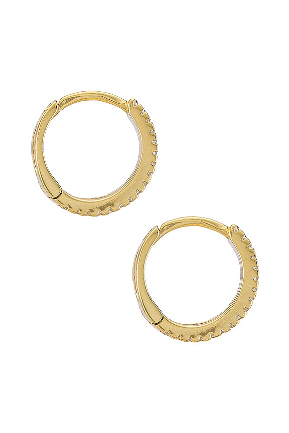 view 2 of 2 BOUCLES D'OREILLES TRIPLE RANG PAVÉ in Gold
