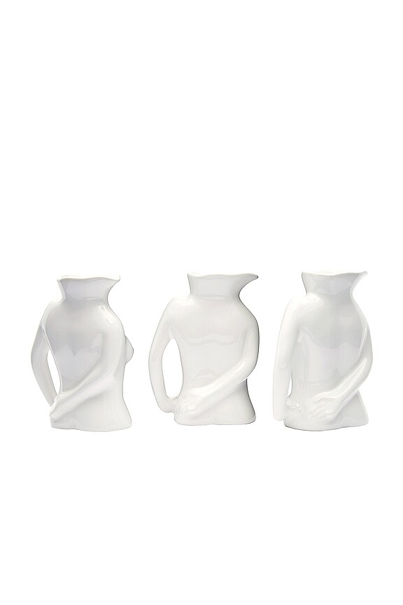 view 2 of 2 Trio of Mini Jugs Jug in White Shiny