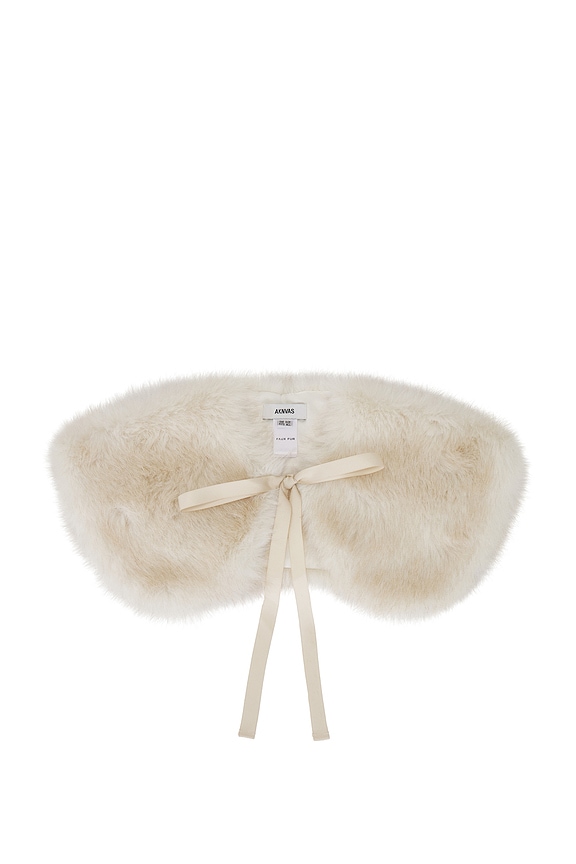 view 2 of 3 Faux Fur Collar in White