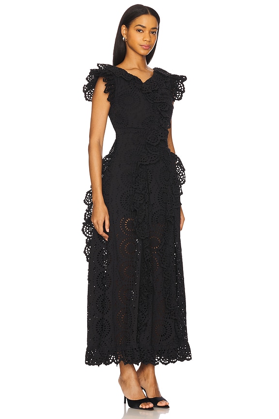 view 2 of 4 Charli Cotton Eyelet Midi Dress in Black
