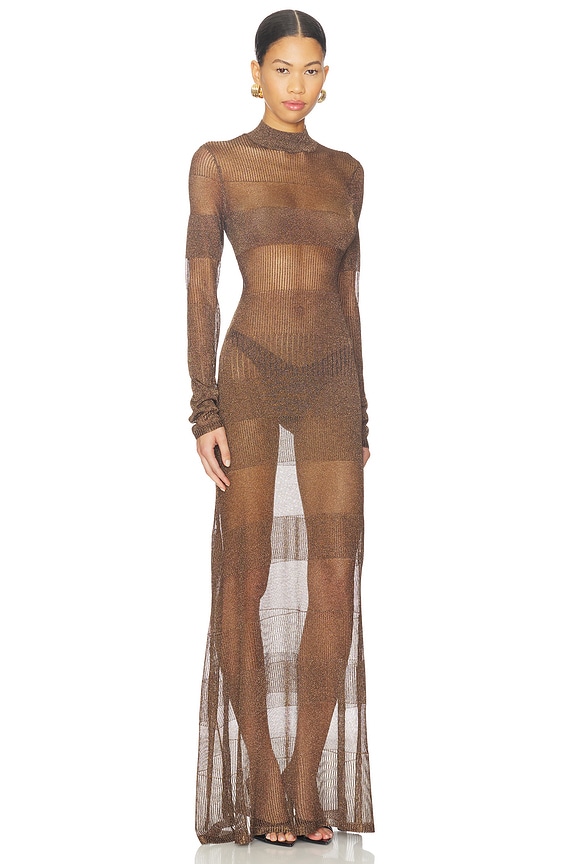 view 2 of 4 Josephine Ultra Fine Pointelle Gown in Copper