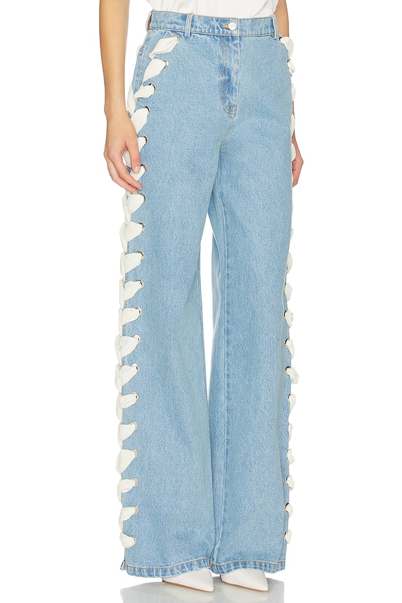 view 2 of 6 Lyd Laced Denim Trouser in Sky Blue Denim