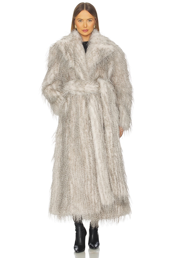 view 2 of 4 x REVOLVE Duke Faux Fur Coat in White & Grey