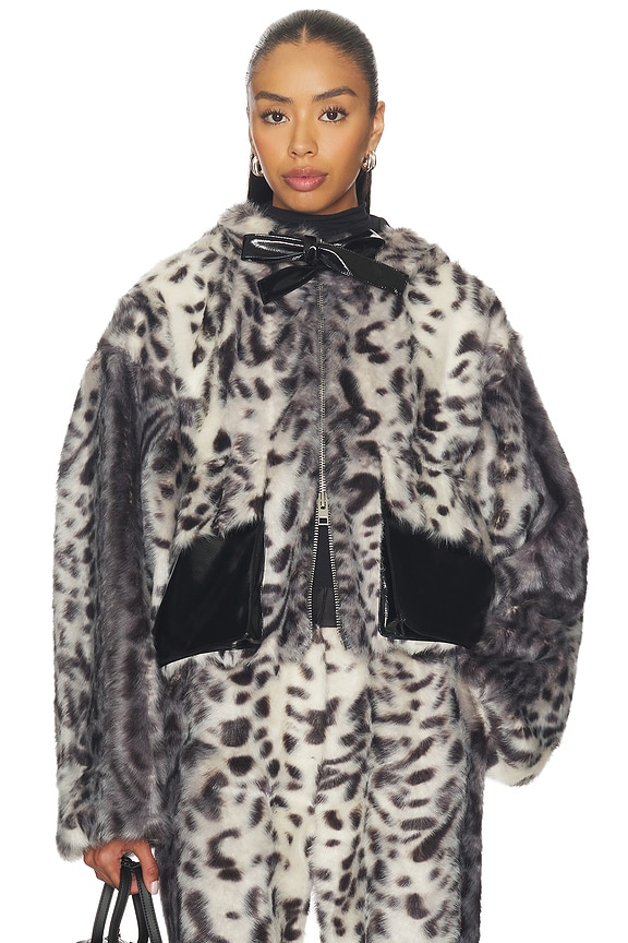 view 2 of 5 Hesse Faux Fur Leopard Jacket in Leopard Black & White