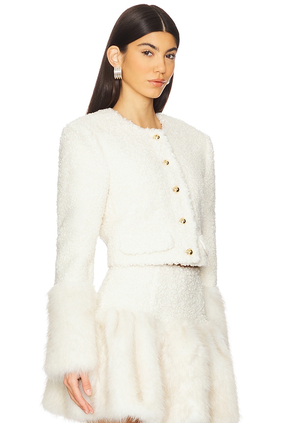 view 2 of 4 Barnette Faux Fur Blazer in Cream