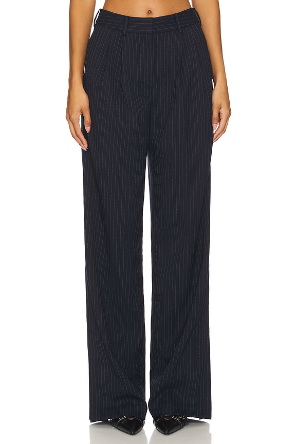 view 2 of 6 Petronella Pant in Navy Gessato
