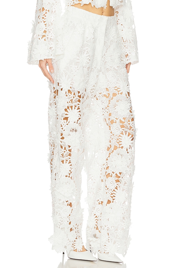 view 2 of 6 Adrian Floral Lace Pants in White