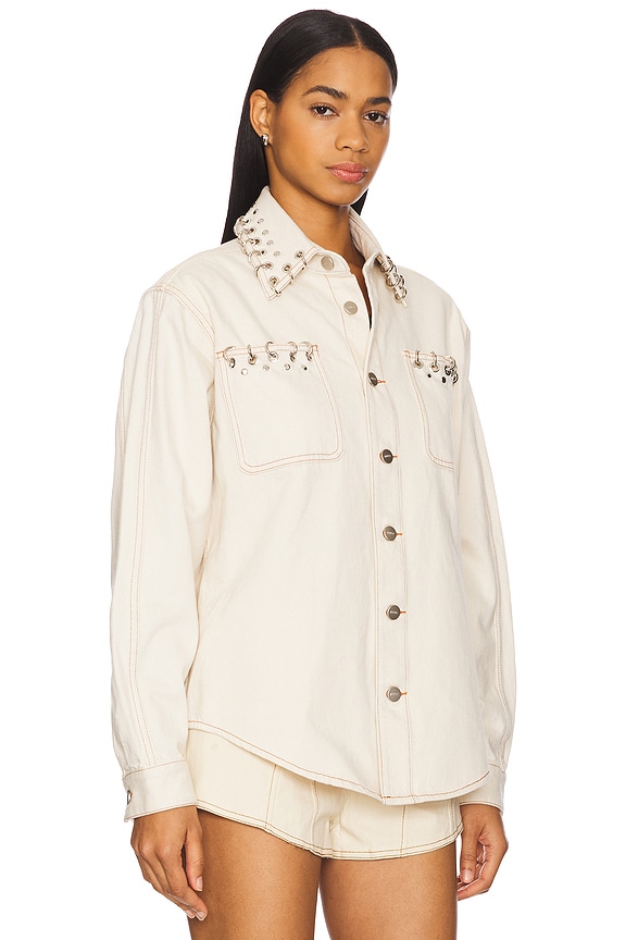 view 2 of 5 x REVOLVE Cam Denim Shirt With Modified Rings in Cream