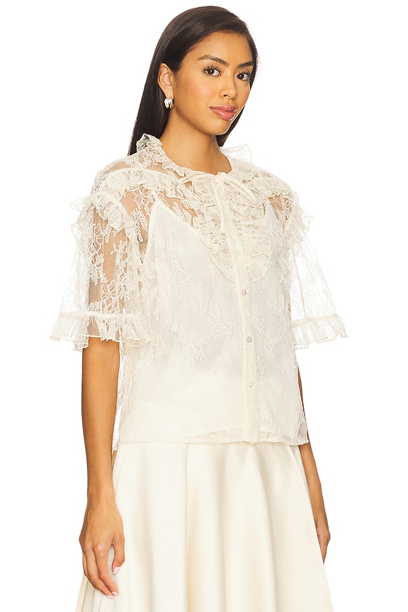 view 2 of 4 Kyra Lace Top With Detachable Cami in Creme