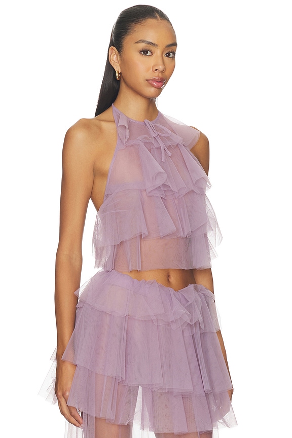 view 2 of 4 Bodil Tulle Ruffle Top in Lavender
