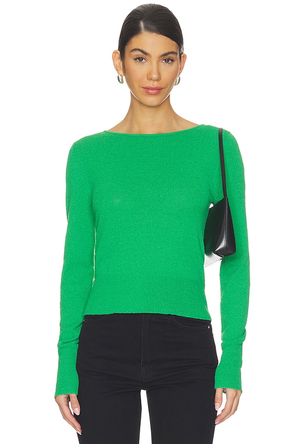 view 2 of 5 Lily Lace Up Knit Top in Green